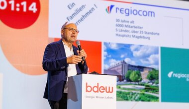 Klemens Gutmann beim 90 Sekunden Pitch auf dem BDEW Treffpunkte Netze 2026